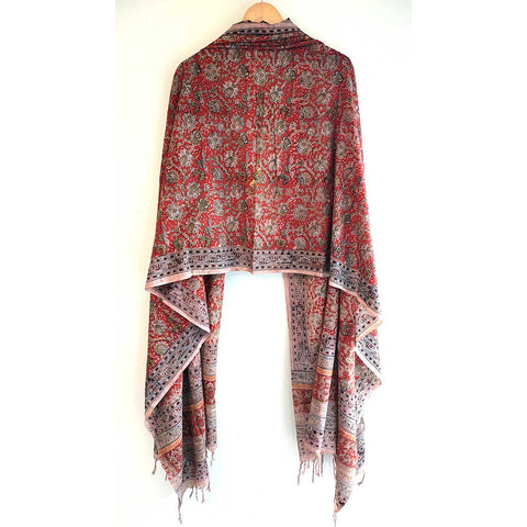 Indian Scarves Women's Kalamkari cotton stole Size 73x194 cm