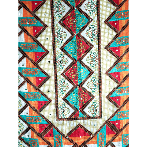 Pakistani Digital Printed Chinnon Multicoloured Dupatta With Heavy Mirror Work