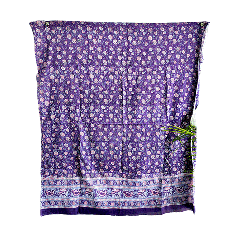 Bagru Block Print Sarong, Sarong Beach Wrap, Cotton Sarong,Pareo, Summer Pareo ,Size 45X80 Inc (Purple Colour)