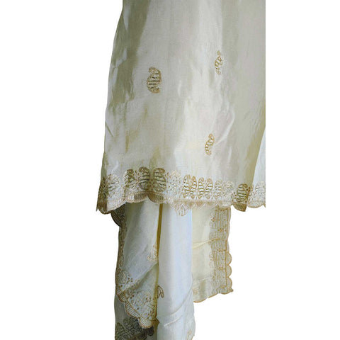 India Scarves Silk Dupatta with Intricate Embroidery