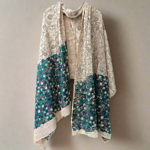 Kalamkari Hand Block Printed Cotton Dupatta 115X225 Cm