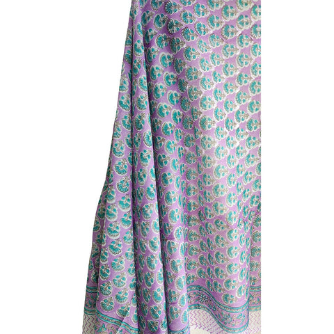 Bagru Block Print Pure Cotton Sarong, Sarong Beach Wrap, Cotton Sarong, Pareo, Summer Beach Pareo,Size 45X80 Inc (Purple And Blue)