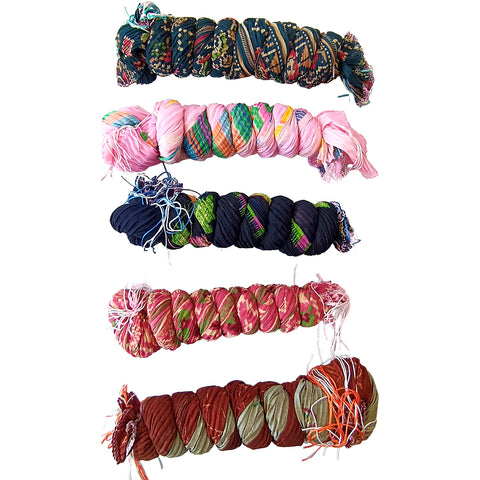 Chiffon Crushed Fancy Dupatta COMBO set of five Multi Color(Red,Dark green,Yellow,Grey And Green)