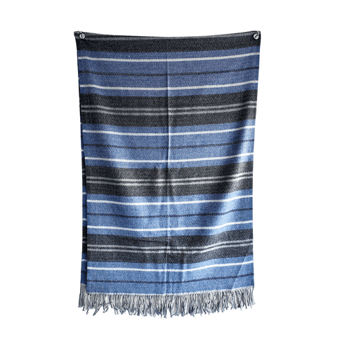 Earthy Elegance Embroidered Wool Stole | Blue | Warm Winter Wrap for Women
