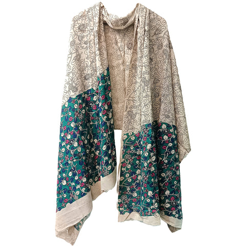Kalamkari Hand Block Printed Cotton Dupatta 115X225 Cm