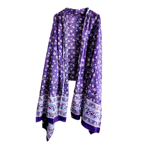 Bagru Block Print Sarong, Sarong Beach Wrap, Cotton Sarong,Pareo, Summer Pareo ,Size 45X80 Inc (Purple Colour)