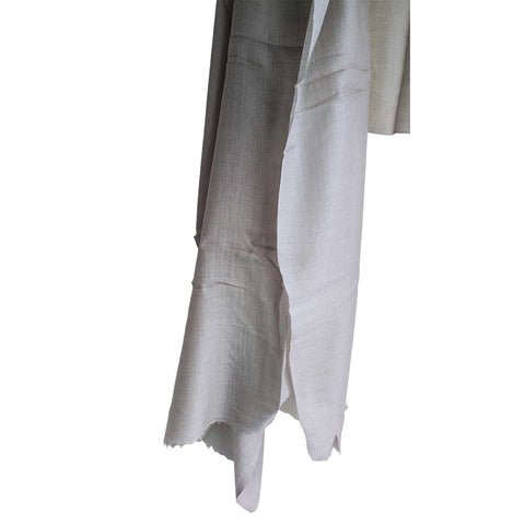 Earthy Elegance Embroidered Wool Stole | Light Grey | Artisan Winter Wrap