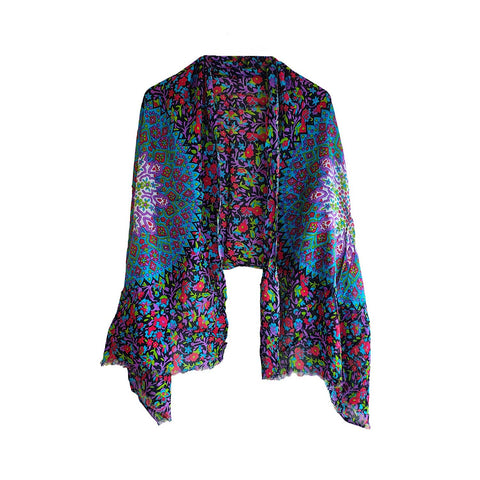 India Scarves Women's Viscose Floral Multicolor Print colour  Stole, 75 Cm x 185 Cm