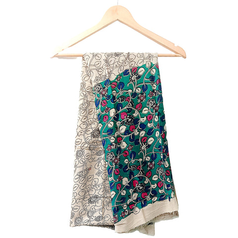 Kalamkari Hand Block Printed Cotton Dupatta 115X225 Cm