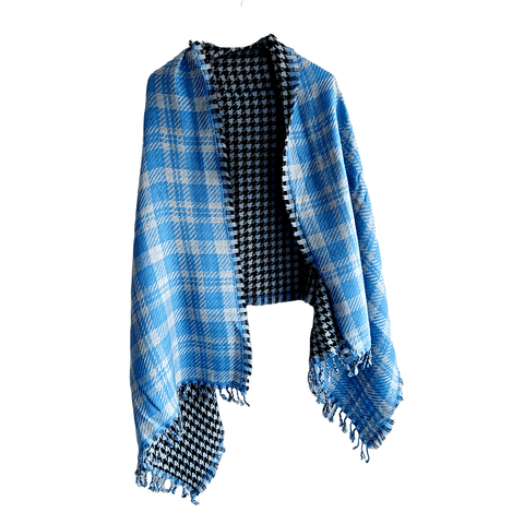 Earthy Elegance Embroidered Wool Stole | Blue | Warm Winter Wrap (QZ-34VT-HY06)