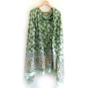 Bagru Hand Block Floral Print Green Color Cotton Dupatta Size 115X250 Cm