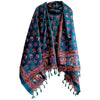 Khadi Cotton Silk mix of cultures Printed Dupattas with Tassels Multi Color Size W 115 Cm X L 230 Cm (Royal Blue)