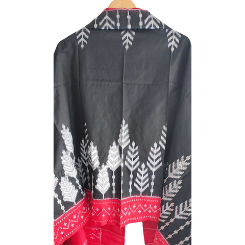 Eternal Beauty Handwoven Pochampally Ikat Silk Dupatta with Zari Elegance
