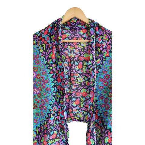 India Scarves Women's Viscose Floral Multicolor Print colour  Stole, 75 Cm x 185 Cm