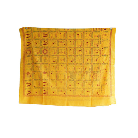 Yoga  Exercise Diagram Cotton Sarong  Large Beach Wrap (Yellow Color )