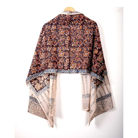 Indian Scarves Women's Kalamkari cotton stole Size  55x194 cm