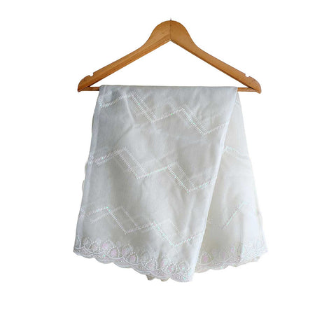 India Scarve's Net Cut Goldan Embroidered Floral Design  Dupatta