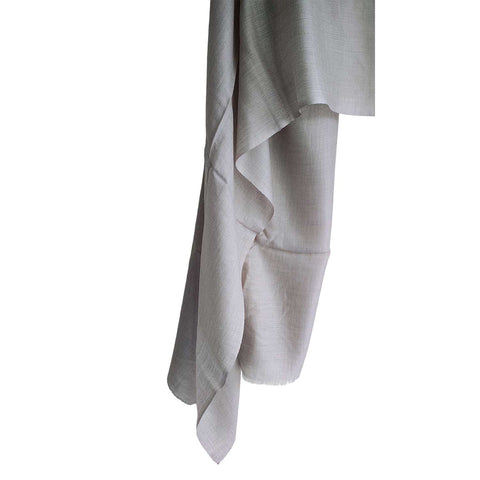 Earthy Elegance Embroidered Wool Stole | Light Grey | Artisan Winter Wrap
