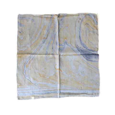 Handcrafted Marble Print Silk Bandana 50x50cm | Abstract Swirl Square Scarf — 1ISVSCS1A