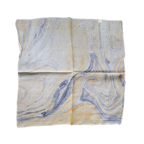 Handcrafted Marble Print Silk Bandana 50x50cm | Abstract Swirl Square Scarf — 1ISVSCS1A