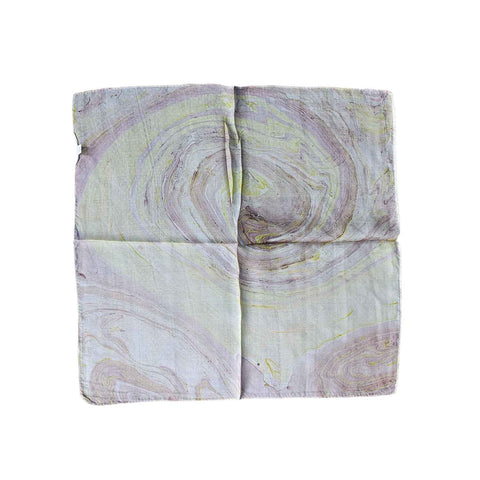 Handcrafted Marble Print Silk Bandana 50x50cm | Abstract Swirl Square Scarf — 1ISVSCS1A