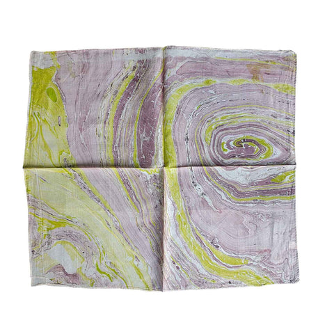 Handcrafted Marble Print Silk Bandana 50x50cm | Abstract Swirl Square Scarf — 1ISVSCS1A