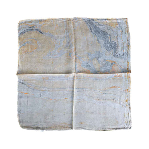 Handcrafted Marble Print Silk Bandana 50x50cm | Abstract Swirl Square Scarf — 1ISVSCS1A