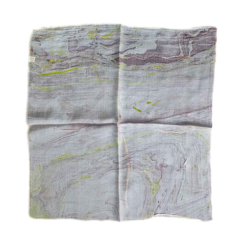 Handcrafted Marble Print Silk Bandana 50x50cm | Abstract Swirl Square Scarf — 1ISVSCS1A