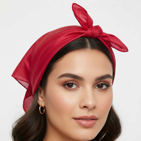 Handcrafted Plane Print Silk Bandana 50x50cm | Square Scarf — ISVSCS1U