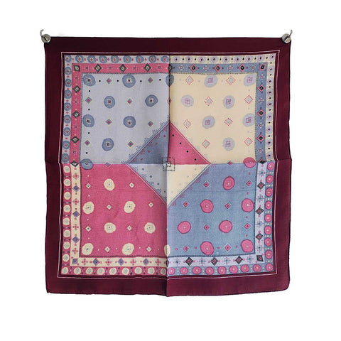Handcrafted Multicolour Print Silk Bandana 50x50cm | Abstract Square Scarf — ISVSCS2F