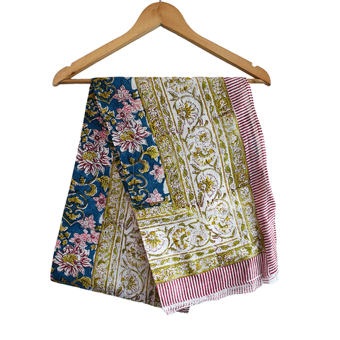 Bagru Block Print Sarong, Sarong Beach Wrap, Cotton Sarong,Pareo, Summer Pareo ,Size 45X80 Inc(Floral Printed )