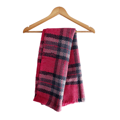 Earthy Elegance Embroidered Wool Stole | Red | Warm Winter Wrap for Women