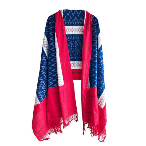 Eternal Beauty Handwoven Pochampally Ikat Silk Dupatta with Zari Elegance