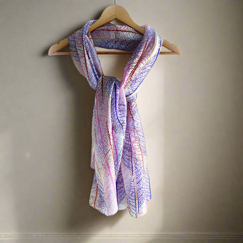 Silk Scarf with Botanical Print