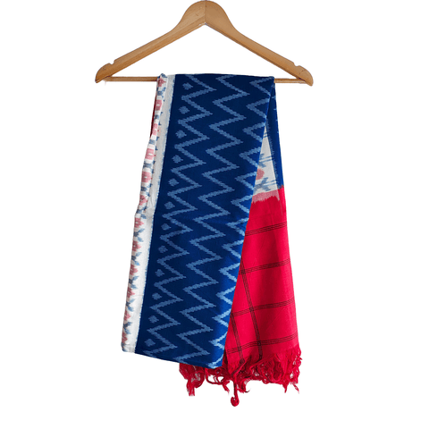 Eternal Beauty Handwoven Pochampally Ikat Silk Dupatta with Zari Elegance