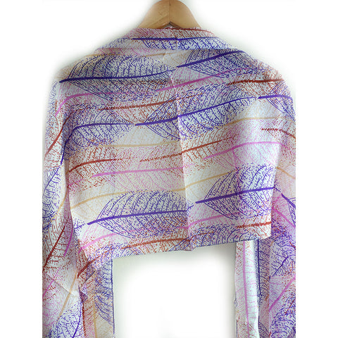 Silk Scarf with Botanical Print