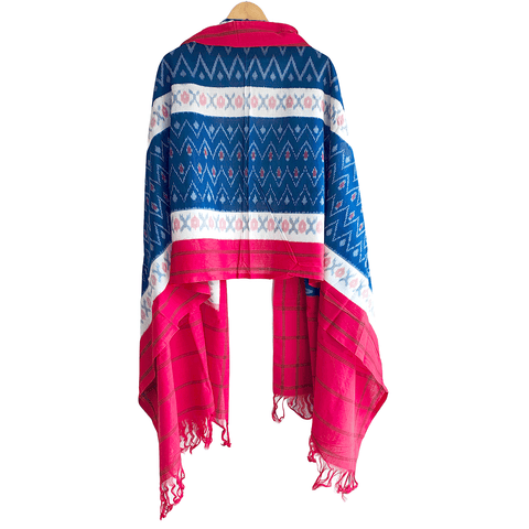 Eternal Beauty Handwoven Pochampally Ikat Silk Dupatta with Zari Elegance