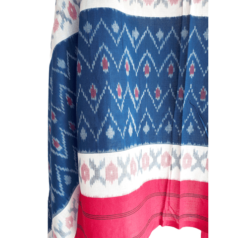 Eternal Beauty Handwoven Pochampally Ikat Silk Dupatta with Zari Elegance