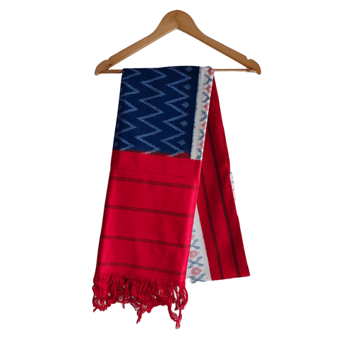 Eternal Beauty Handwoven Pochampally Ikat Silk Dupatta with Zari Elegance