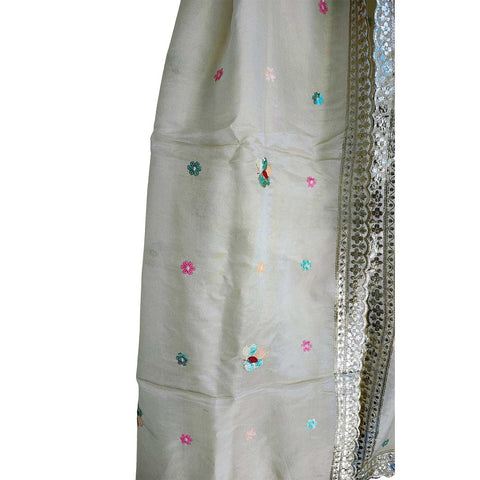 India Scarves Silk Dupatta with Intricate Embroidery