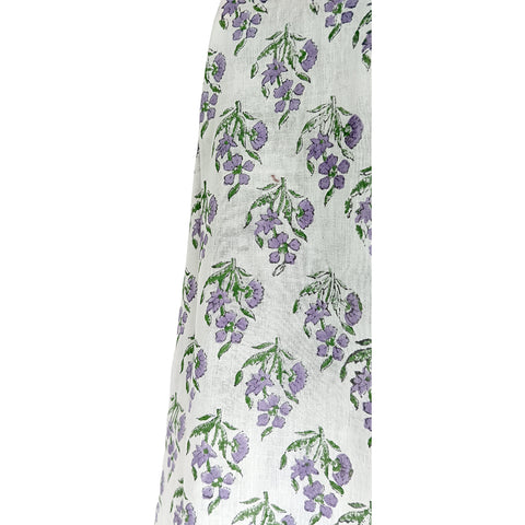 Bagru Hand Block Printed Pure Cotton White colour floral Stole