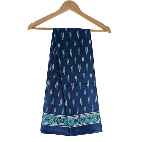 Khadi Cotton Poly Silk Digital Ikat Print Dupatta