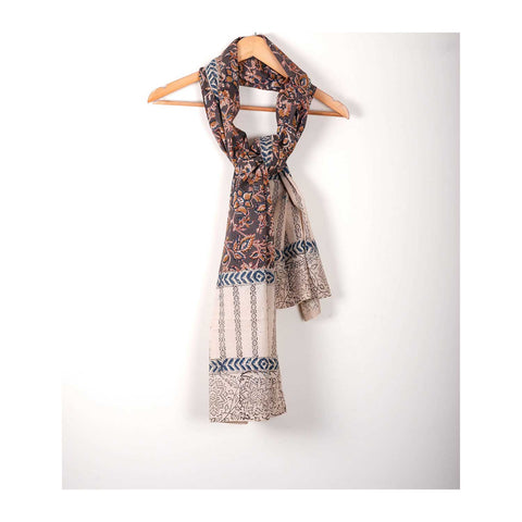 Indian Scarves Women's Kalamkari cotton stole Size  55x194 cm