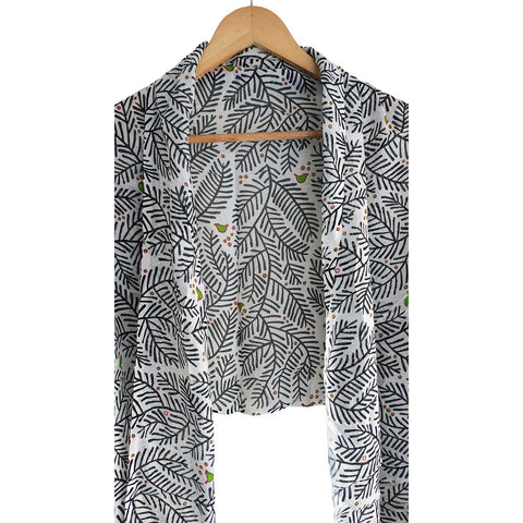 Women's Reversible Silk Viscose Summer Stole, with Fringe Tassels, 185 x 75 cm