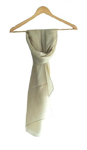 Silk Stole, Plain Multi Color, 51 cm Width x 65 cm Length, Lightweight