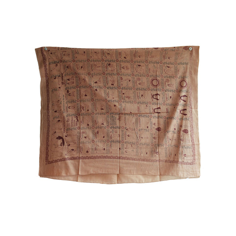 Yoga  Exercise Diagram Cotton Sarong  Large Beach Wrap ( Beige Color )