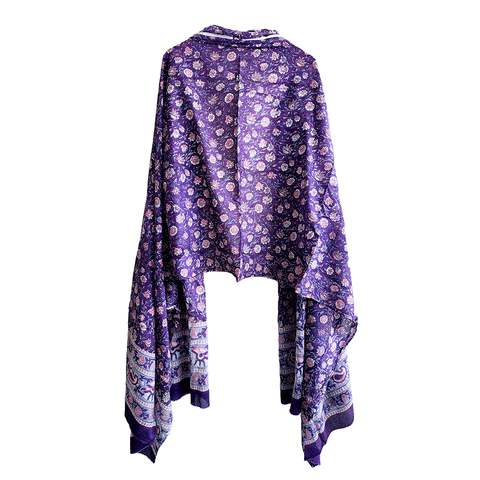 Bagru Block Print Sarong, Sarong Beach Wrap, Cotton Sarong,Pareo, Summer Pareo ,Size 45X80 Inc (Purple Colour)