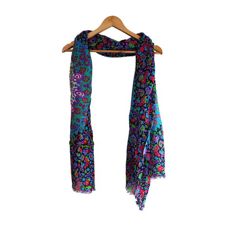 India Scarves Women's Viscose Floral Multicolor Print colour  Stole, 75 Cm x 185 Cm