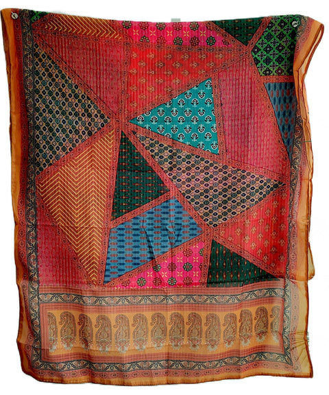 Crushed Georget Digital Printed Dupatta Work