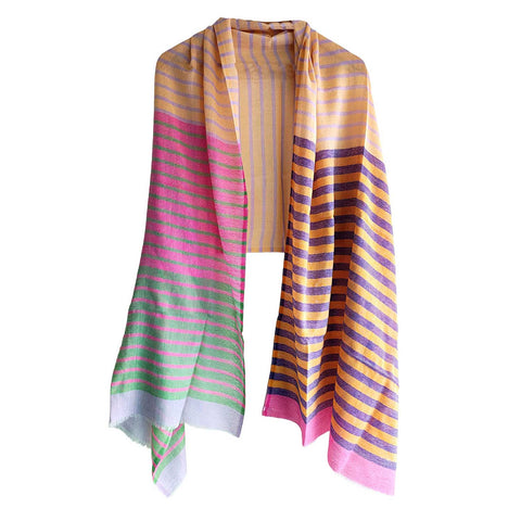 Earthy Elegance Embroidered Wool Stole | Blue | Warm Winter Wrap (ISYVMW011)
